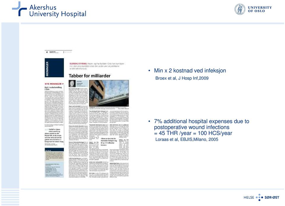 due to postoperative wound infections = 45 THR