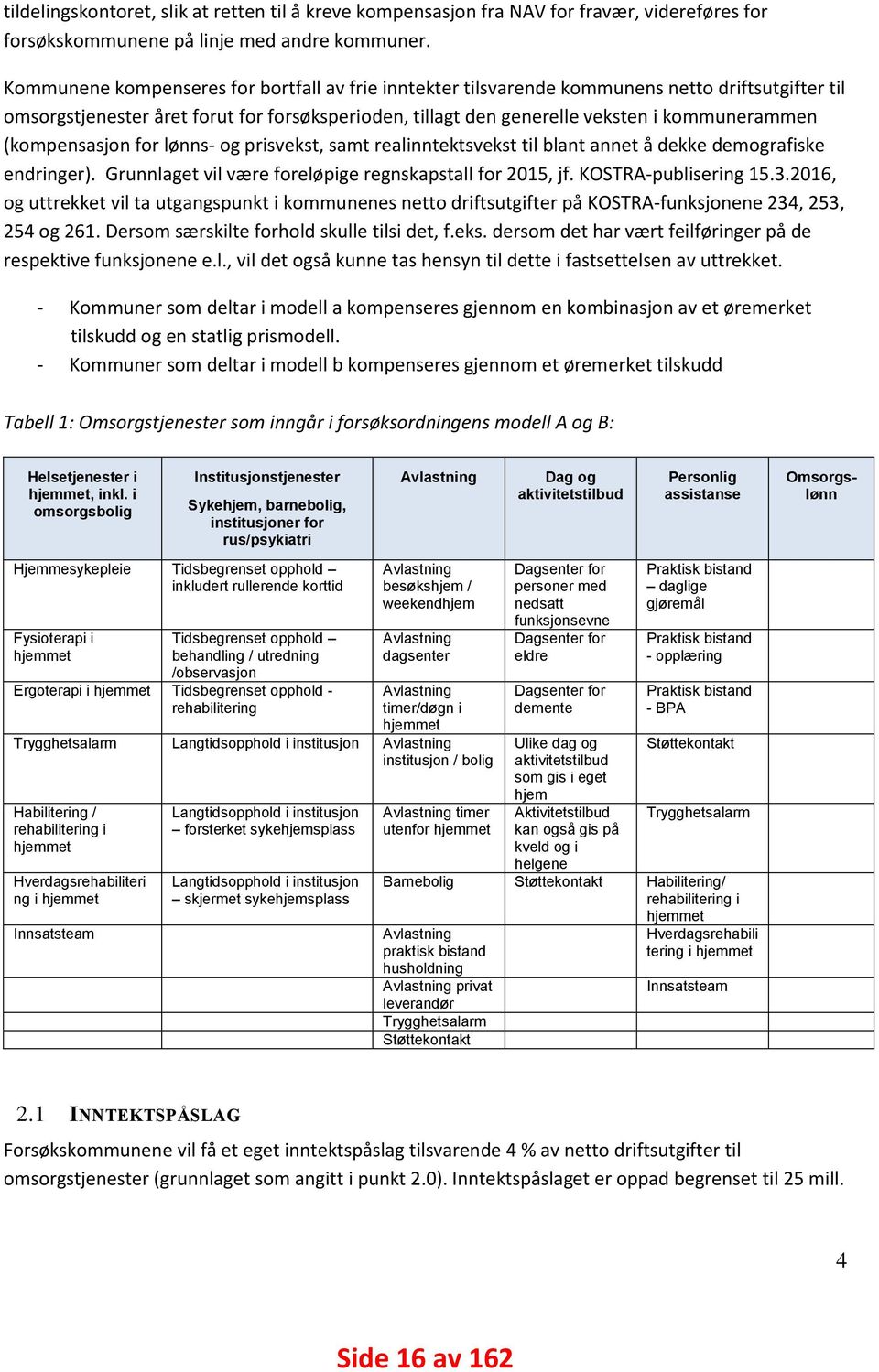 (kompensasjon for lønns- og prisvekst, samt realinntektsvekst til blant annet å dekke demografiske endringer). Grunnlaget vil være foreløpige regnskapstall for 2015, jf. KOSTRA-publisering 15.3.