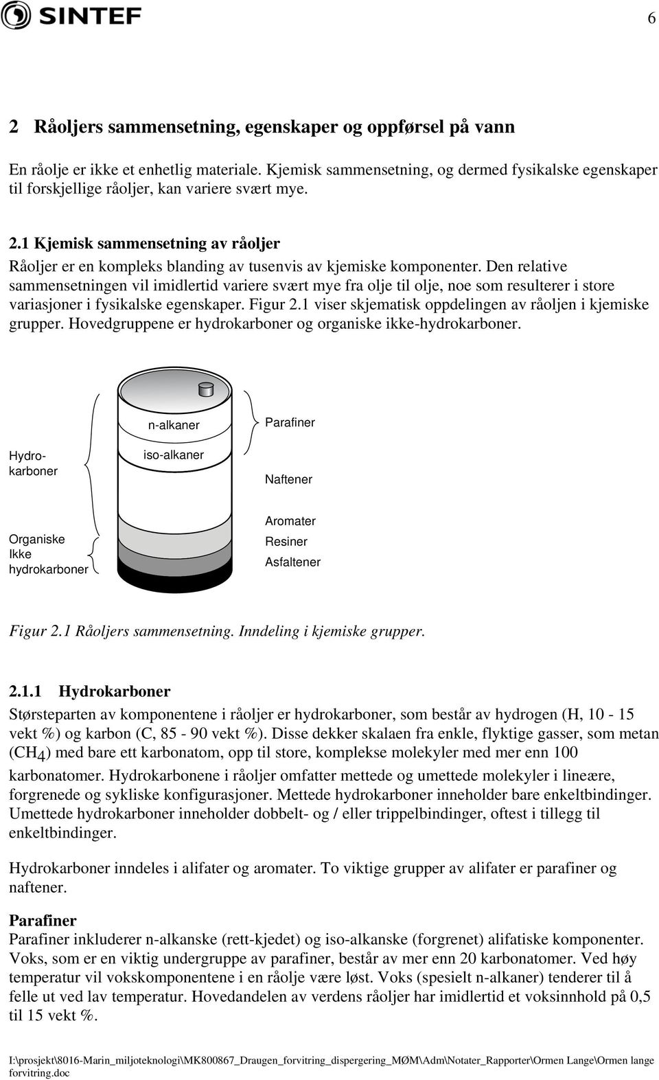 1 Kjemisk sammensetning av råoljer Råoljer er en kompleks blanding av tusenvis av kjemiske komponenter.