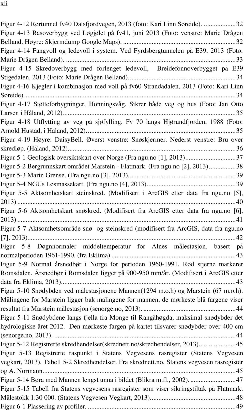 ... 33 Figur 4-15 Skredoverbygg med forlenget ledevoll, Breidefonnoverbygget på E39 Stigedalen, 2013 (Foto: Marie Drågen Belland).