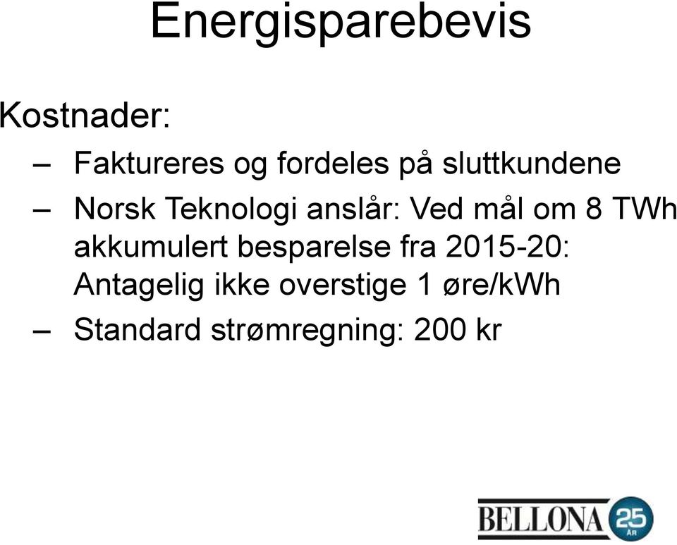 8 TWh akkumulert besparelse fra 2015-20: Antagelig