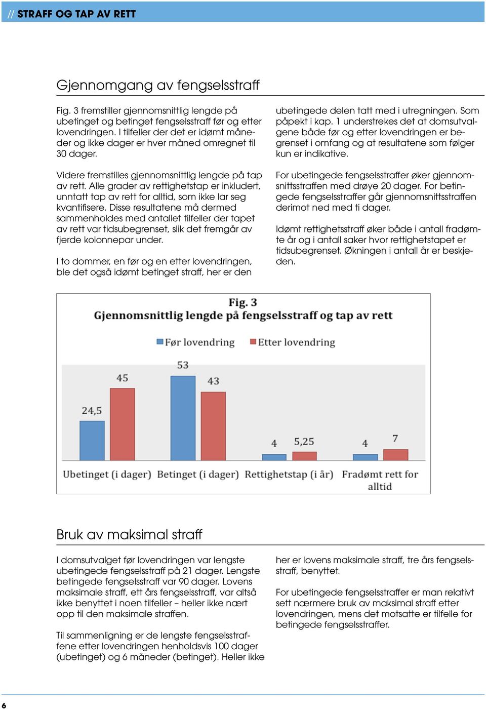 Alle grader av rettighetstap er inkludert, unntatt tap av rett for alltid, som ikke lar seg kvantifisere.