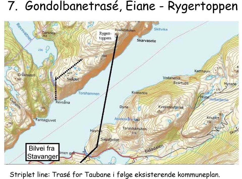 Stavanger Striplet line: Trasé