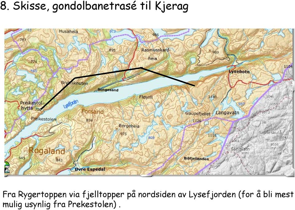 fjelltopper på nordsiden av