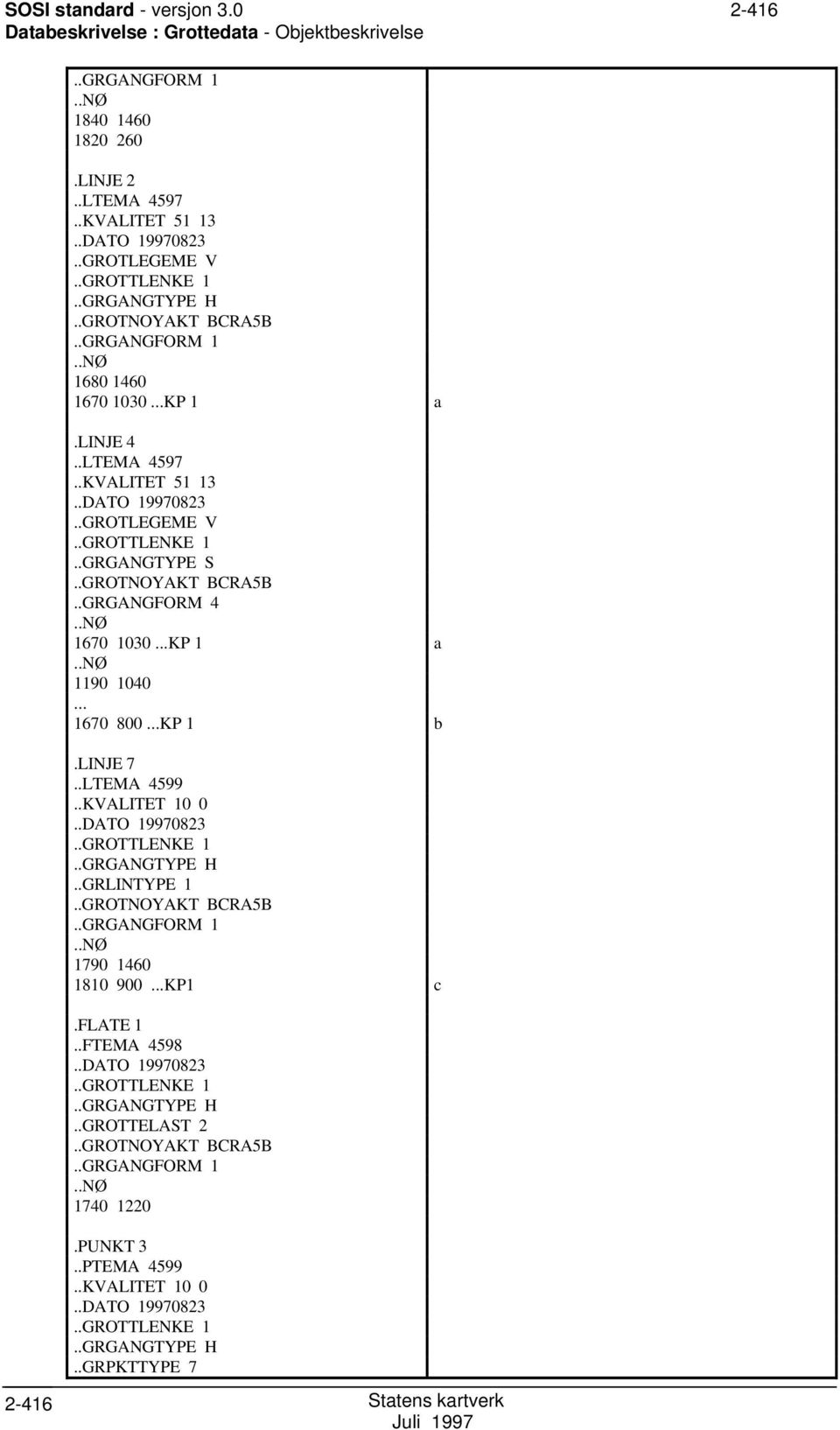 .NØ 1670 1030...KP 1 a..nø 1190 1040... 1670 800...KP 1 b.linje 7..LTEMA 4599..KVALITET 10 0..DAT 19970823..GRTTLENKE 1..GRGANGTYPE H..GRLINTYPE 1..GRTNYAKT BCRA5B..GRGANGFRM 1..NØ 1790 1460 1810 900.