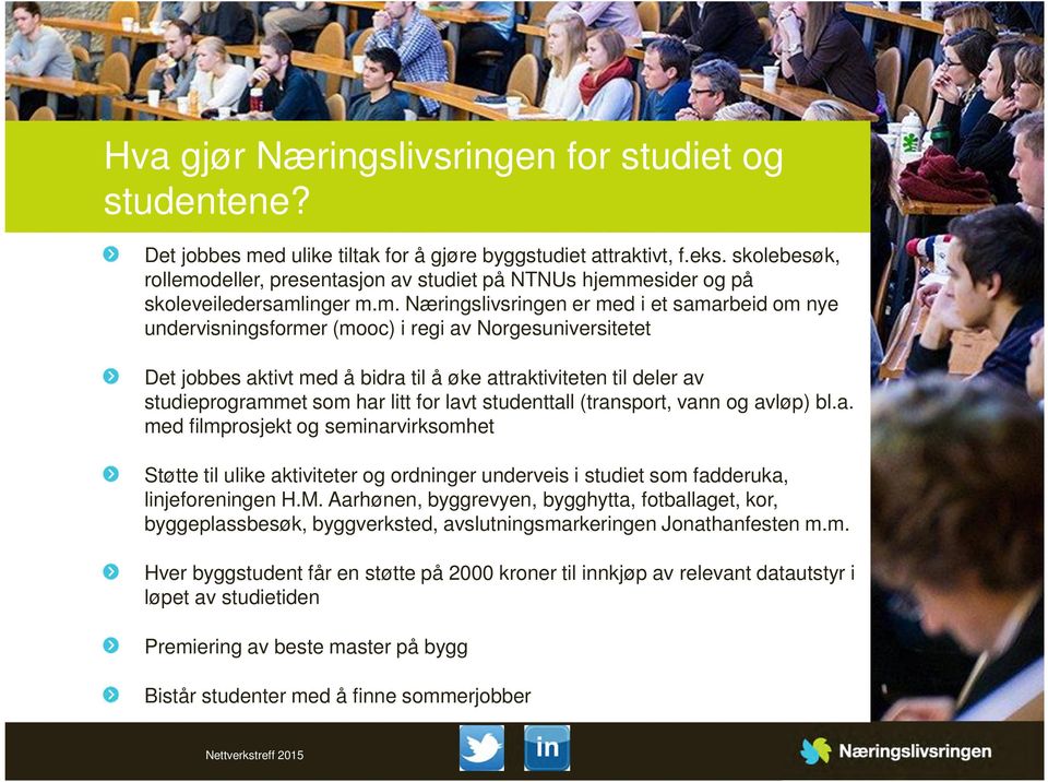 deller, presentasjon av studiet på NTNUs hjemm