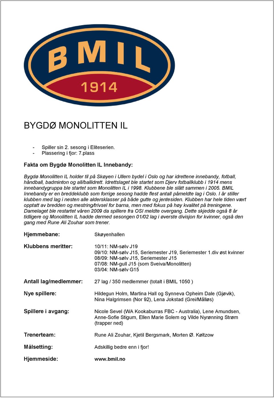 Idrettslaget ble startet som Djerv fotballklubb i 1914 mens innebandygruppa ble startet som Monolitten IL i 1998. Klubbene ble slått sammen i 2005.