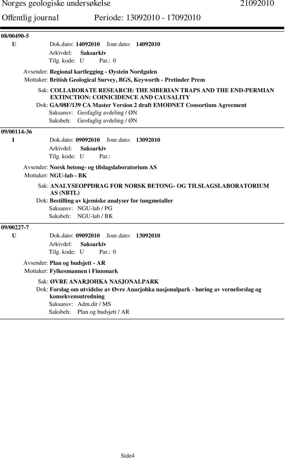 EXTINCTION: COINICIDENCE AND CAUSALITY Dok: GA/08F/139 CA Master Version 2 draft EMODNET Consortium Agreement Saksansv: Geofaglig avdeling / ØN Saksbeh: Geofaglig avdeling / ØN 09/00114-36 I Dok.