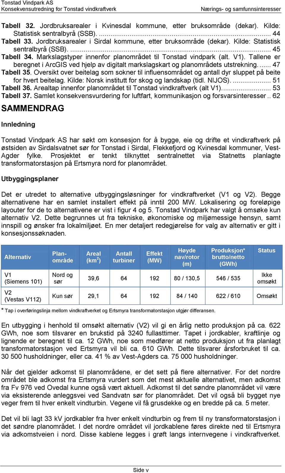 Tallene er beregnet i ArcGIS ved hjelp av digitalt markslagskart og planområdets utstrekning.... 47 Tabell 35.