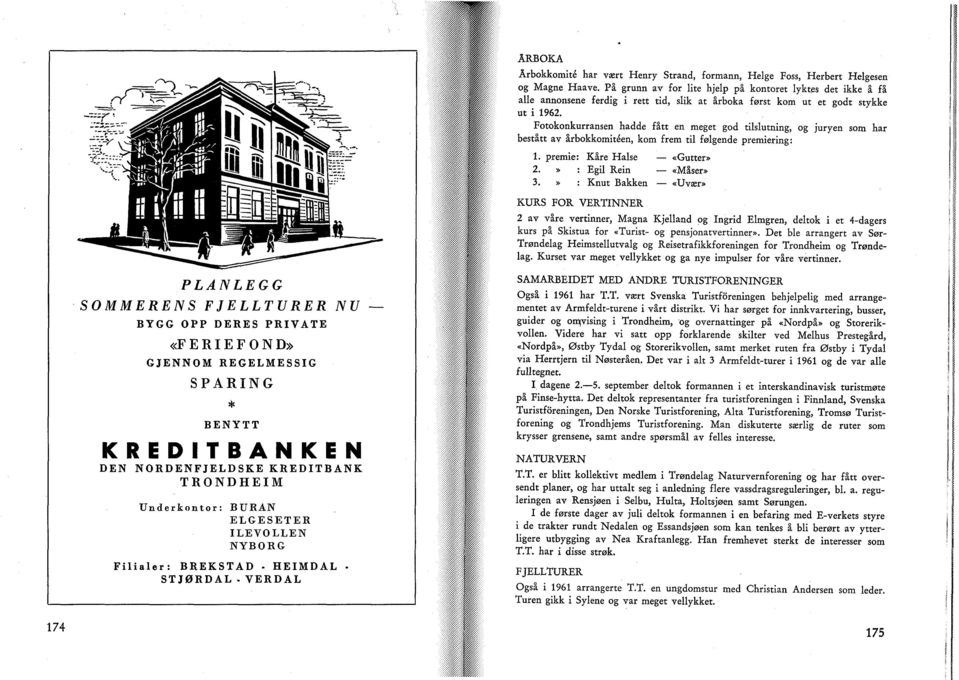 Fotokonkurransen hadde fått en meget god tilslutning, og juryen som har bestått av årbokkomitéen, kom frem til følgende premiering: 1. premie: Kåre Halse «Gutter» 2.» : Egil Rein «Måser» 3.