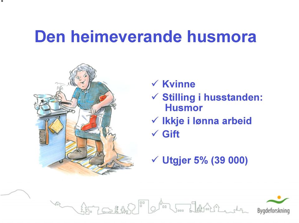 Husmor Ikkje i lønna arbeid