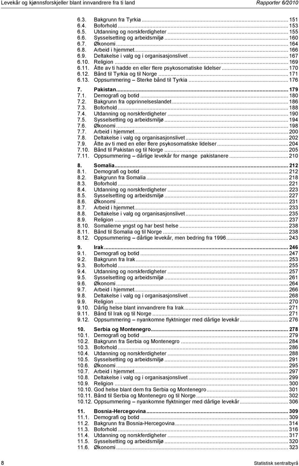 .. 170 6.12. Bånd til Tyrkia og til Norge... 171 6.13. Oppsummering Sterke bånd til Tyrkia... 176 7. Pakistan... 179 7.1. Demografi og botid... 180 7.2. Bakgrunn fra opprinnelseslandet... 186 7.3. Boforhold.