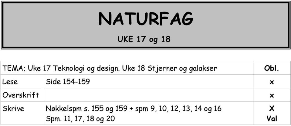 Uke 18 Stjerner og galakser Lese Side 154-159