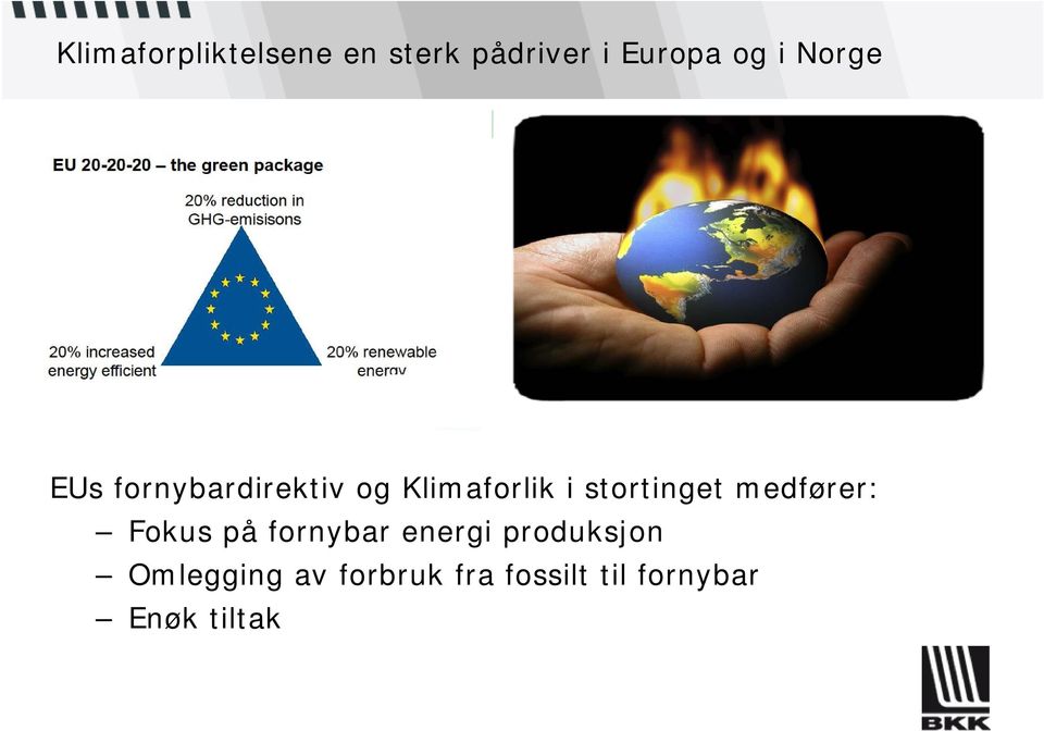 stortinget medfører: Fokus på fornybar energi