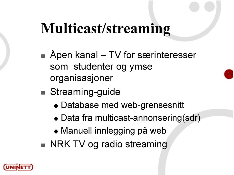 Database med web-grensesnitt Data fra