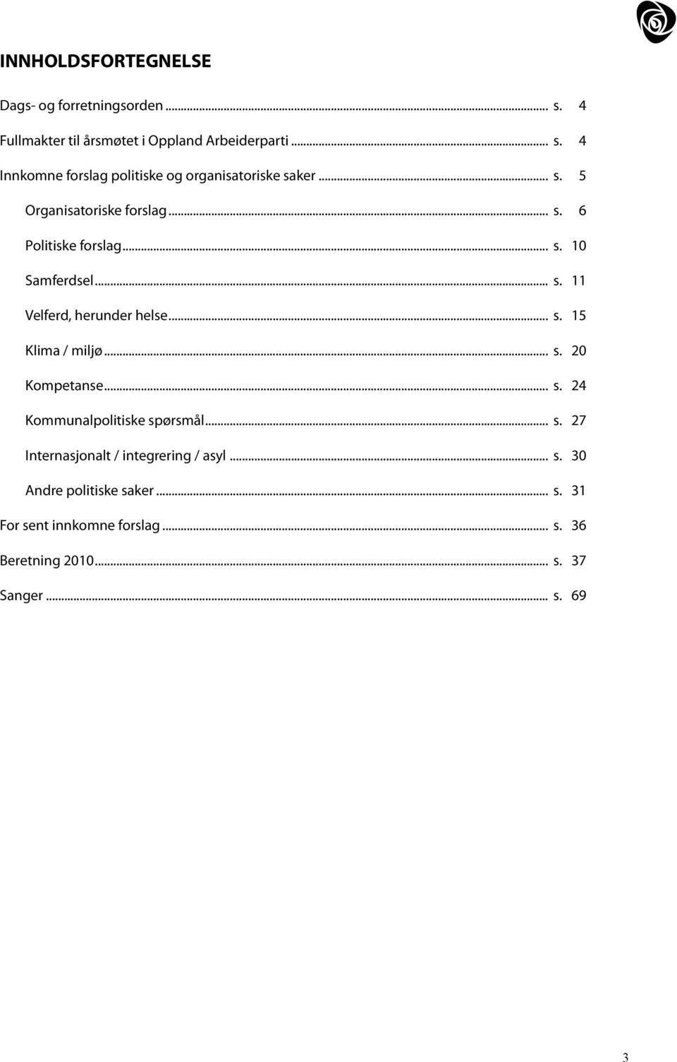 .. s. 20 Kompetanse... s. 24 Kommunalpolitiske spørsmål... s. 27 Internasjonalt / integrering / asyl... s. 30 Andre politiske saker.