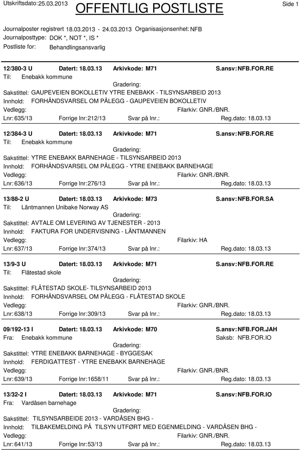 Svar på lnr.: Reg.dato: 18.03.