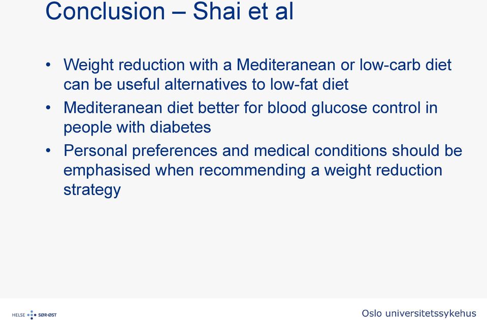 blood glucose control in people with diabetes Personal preferences and