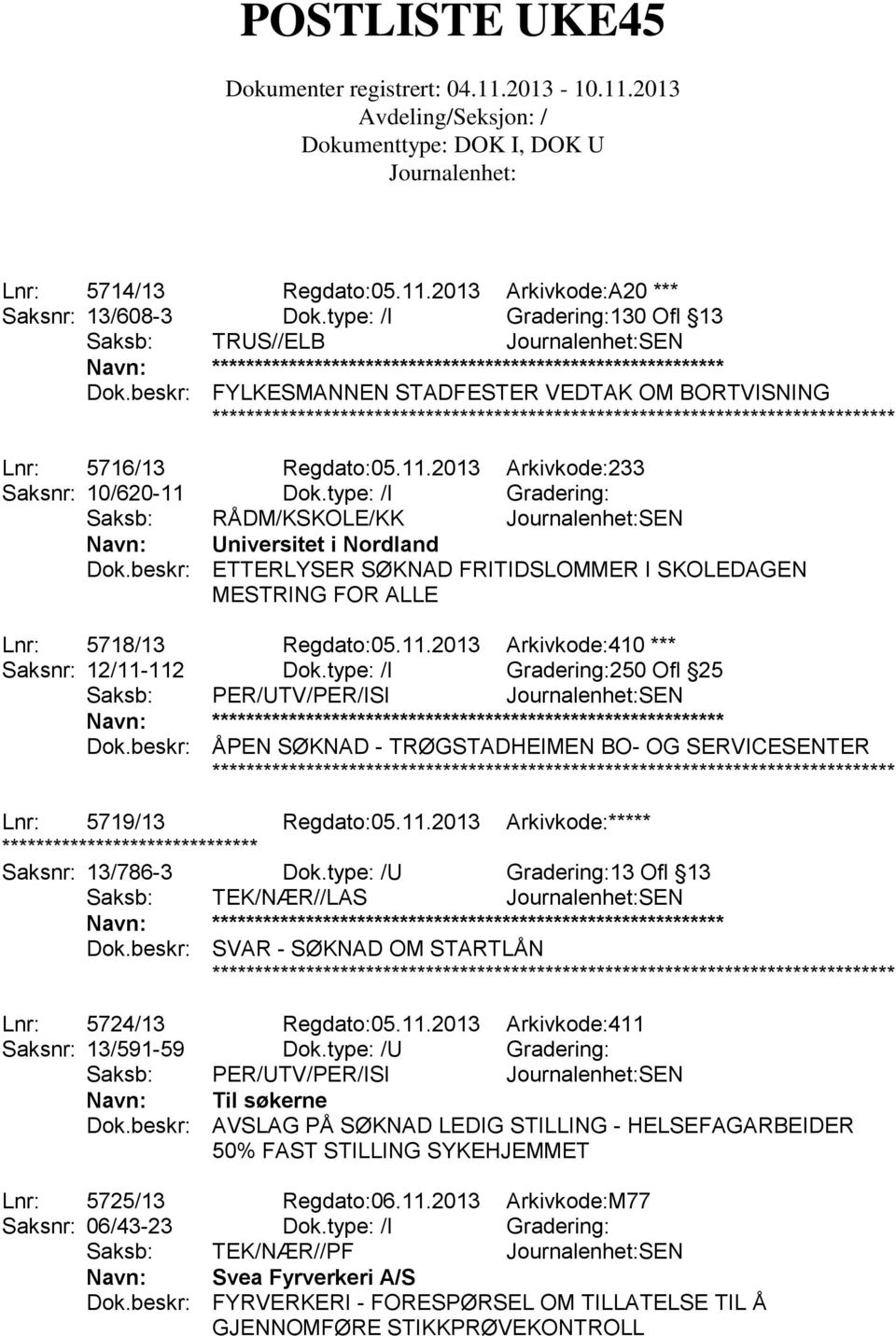 beskr: ETTERLYSER SØKNAD FRITIDSLOMMER I SKOLEDAGEN MESTRING FOR ALLE Lnr: 5718/13 Regdato:05.11.2013 Arkivkode:410 *** Saksnr: 12/11-112 Dok.