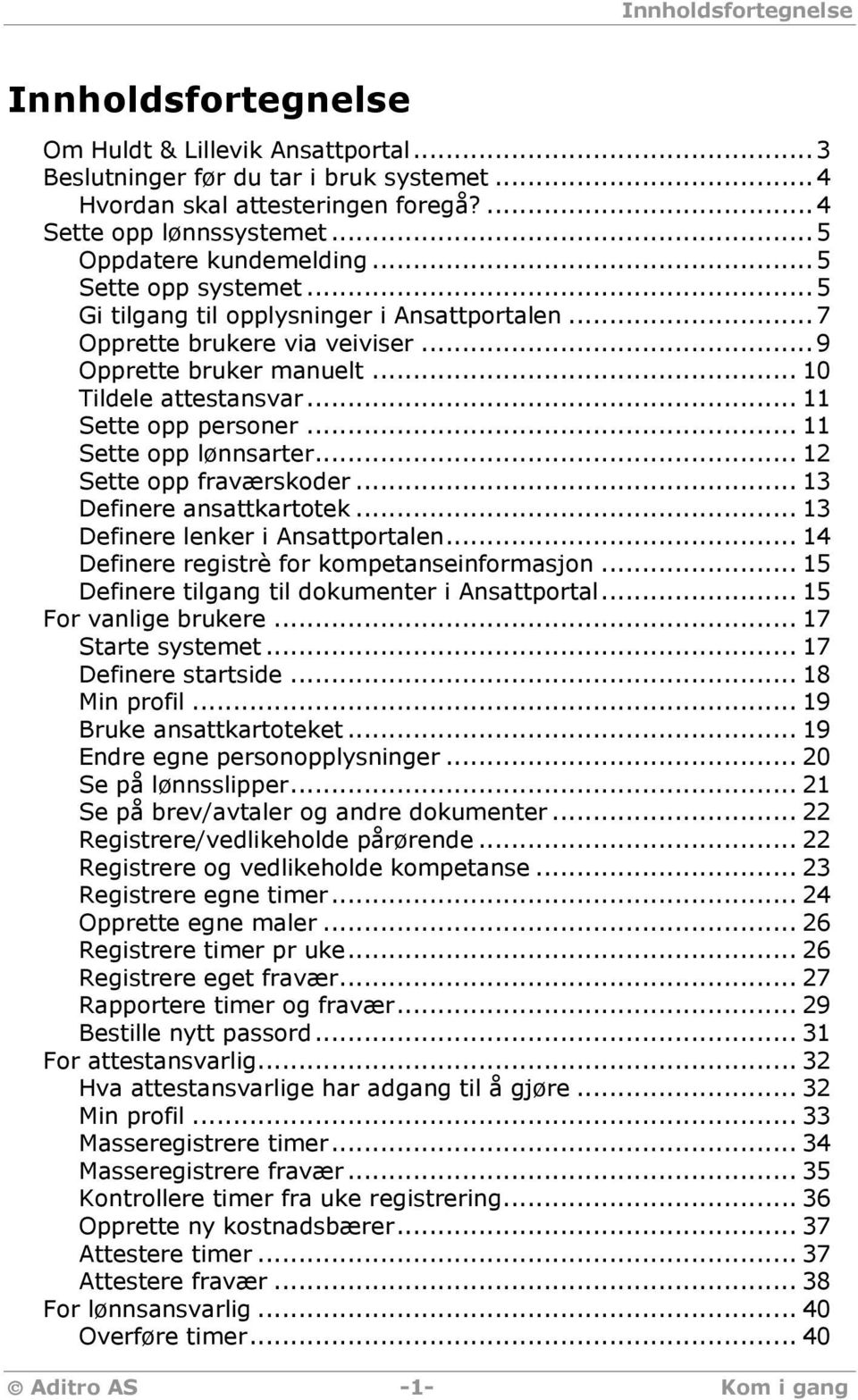 .. 11 Sette opp personer... 11 Sette opp lønnsarter... 12 Sette opp fraværskoder... 13 Definere ansattkartotek... 13 Definere lenker i Ansattportalen... 14 Definere registrè for kompetanseinformasjon.