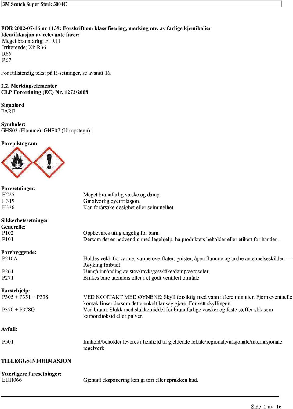 2. Merkingselementer CLP Forordning (EC) Nr.