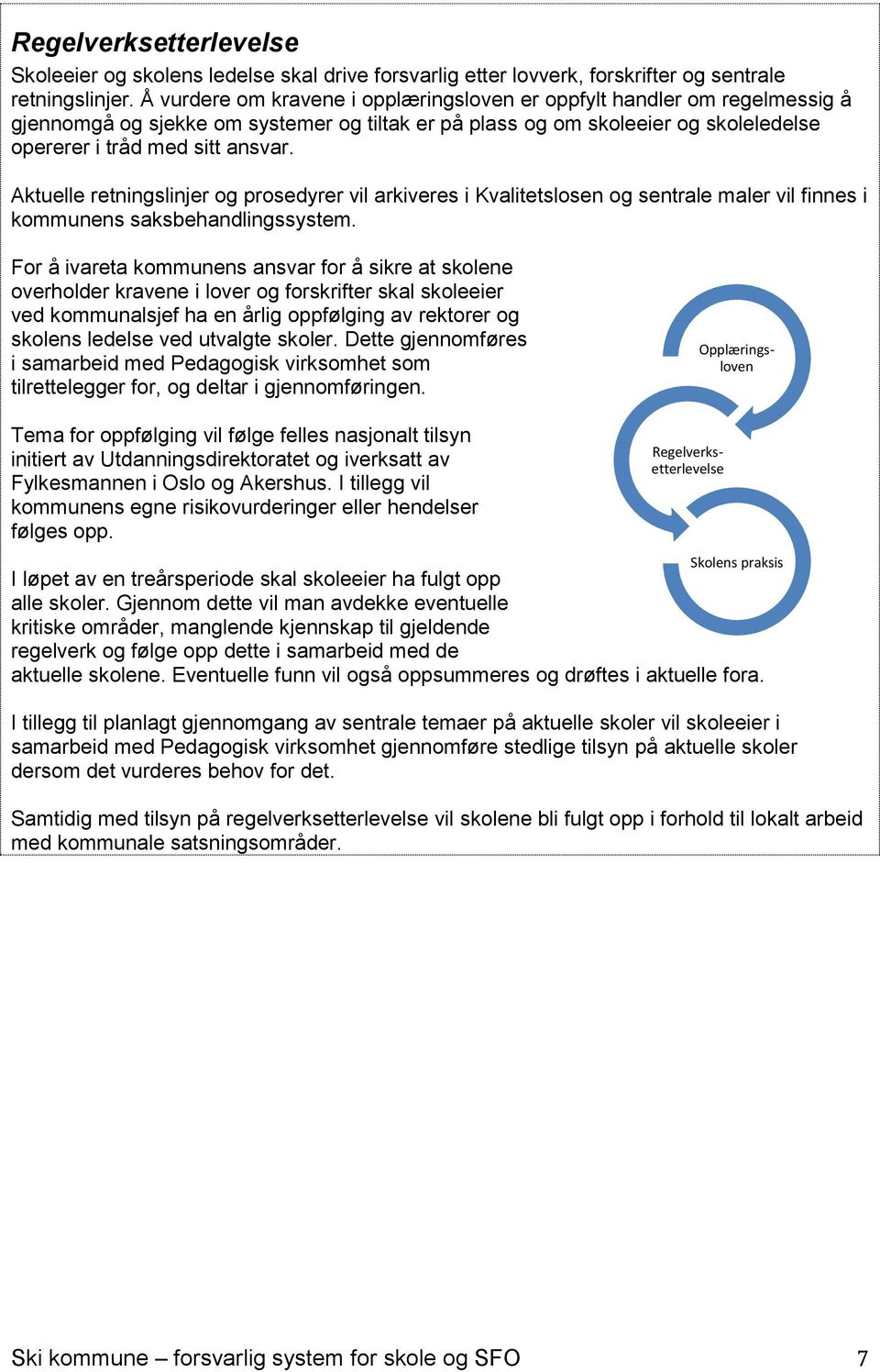 Aktuelle retningslinjer og prosedyrer vil arkiveres i Kvalitetslosen og sentrale maler vil finnes i kommunens saksbehandlingssystem.