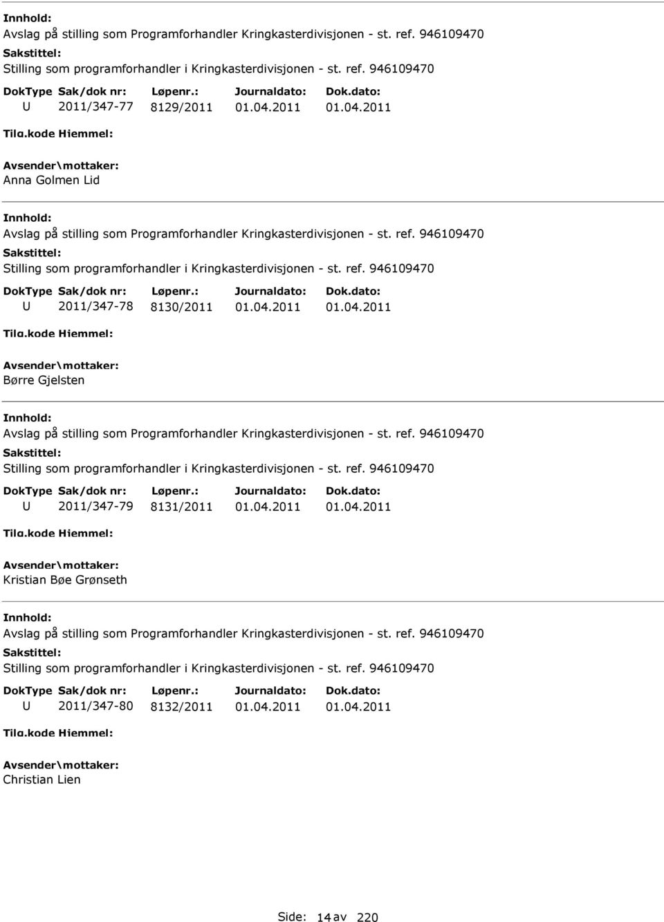 ref. 946109470 Stilling som programforhandler i Kringkasterdivisjonen - st. ref.