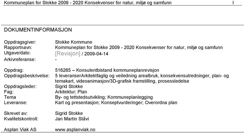 516265 Konsulentbistand kommuneplanrevisjon 5 leveranserarkitektfaglig og veiledning arealbruk, konsekvensutredninger, plan- og temakart, videoanimasjon/3d-grafisk framstilling,