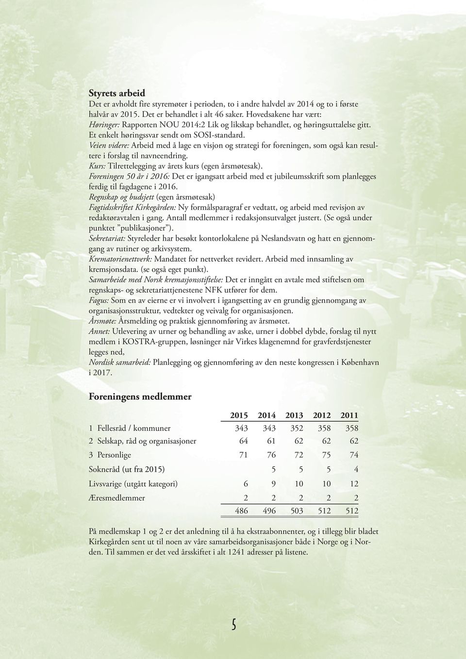 Veien videre: Arbeid med å lage en visjon og strategi for foreningen, som også kan resultere i forslag til navneendring. Kurs: Tilrettelegging av årets kurs (egen årsmøtesak).