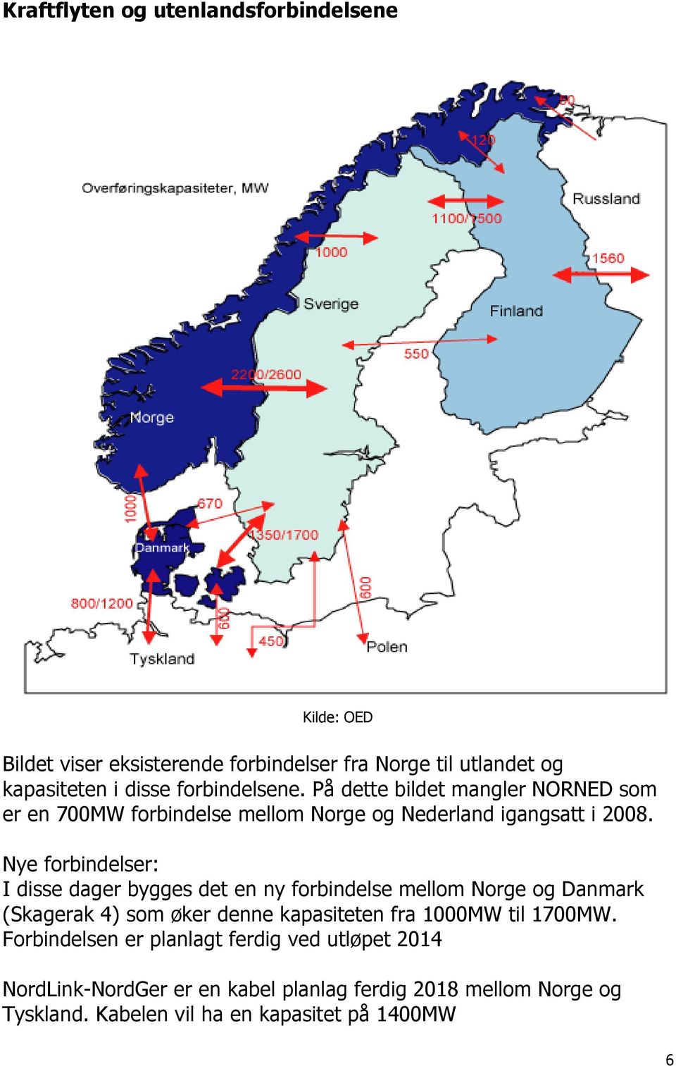 Nye forbindelser: I disse dager bygges det en ny forbindelse mellom Norge og Danmark (Skagerak 4) som øker denne kapasiteten fra 1000MW til