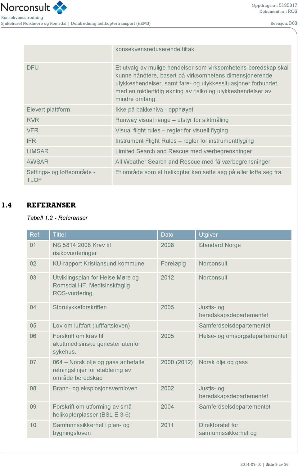 ulykkeshendelser, samt fare- g ulykkessituasjner frbundet med en midlertidig økning av risik g ulykkeshendelser av mindre mfang.