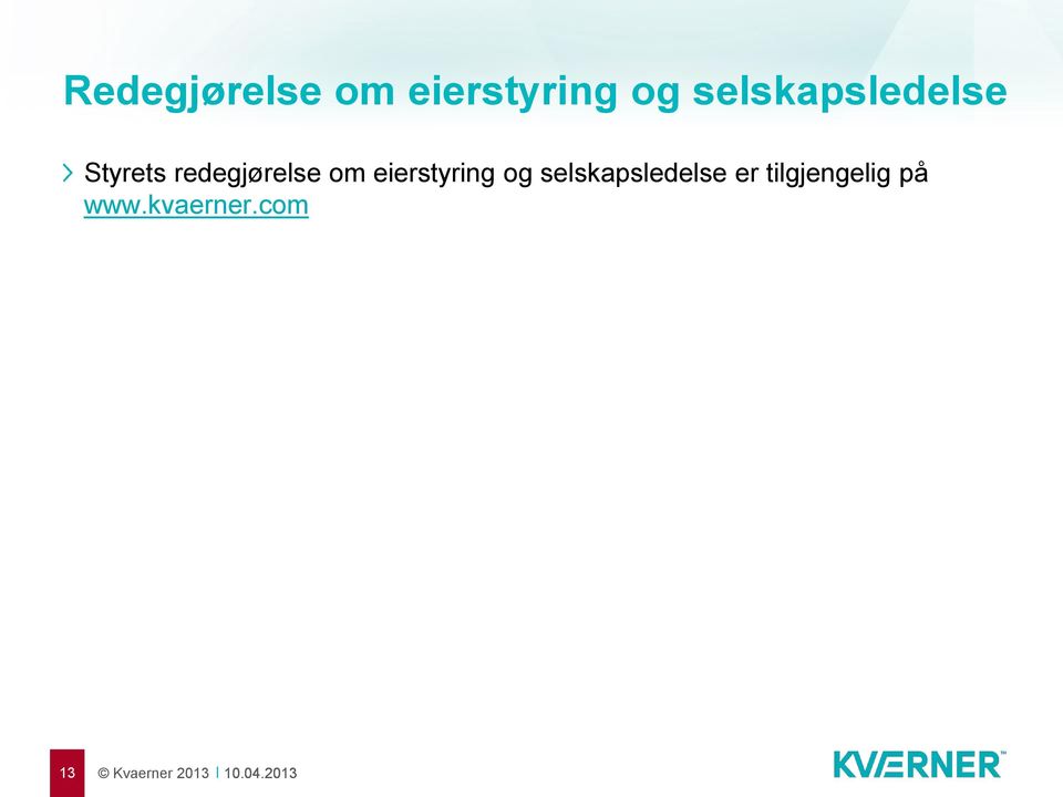 redegjørelse om eierstyring og