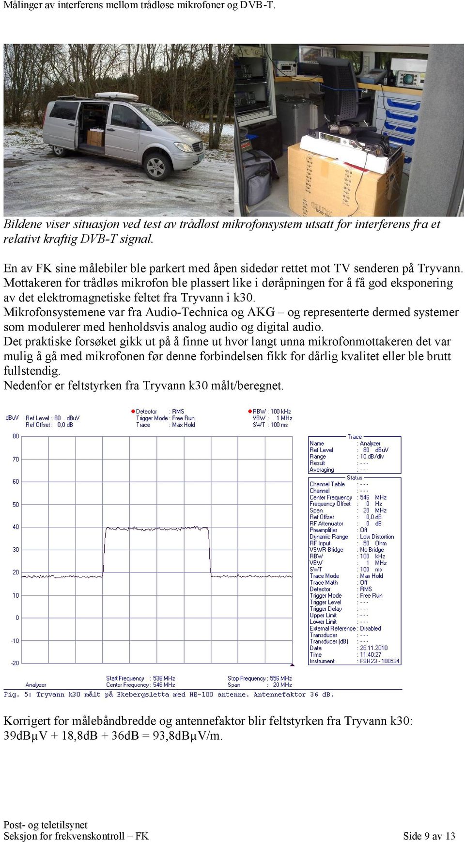 Mottakeren for trådløs mikrofon ble plassert like i døråpningen for å få god eksponering av det elektromagnetiske feltet fra Tryvann i k30.