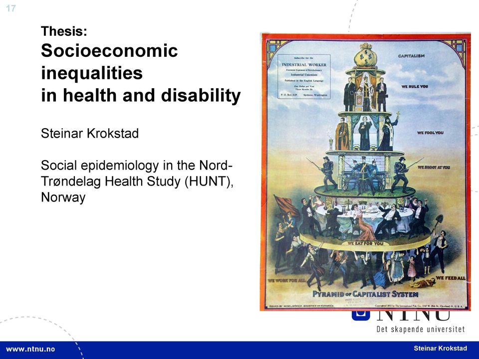 disability Social epidemiology in