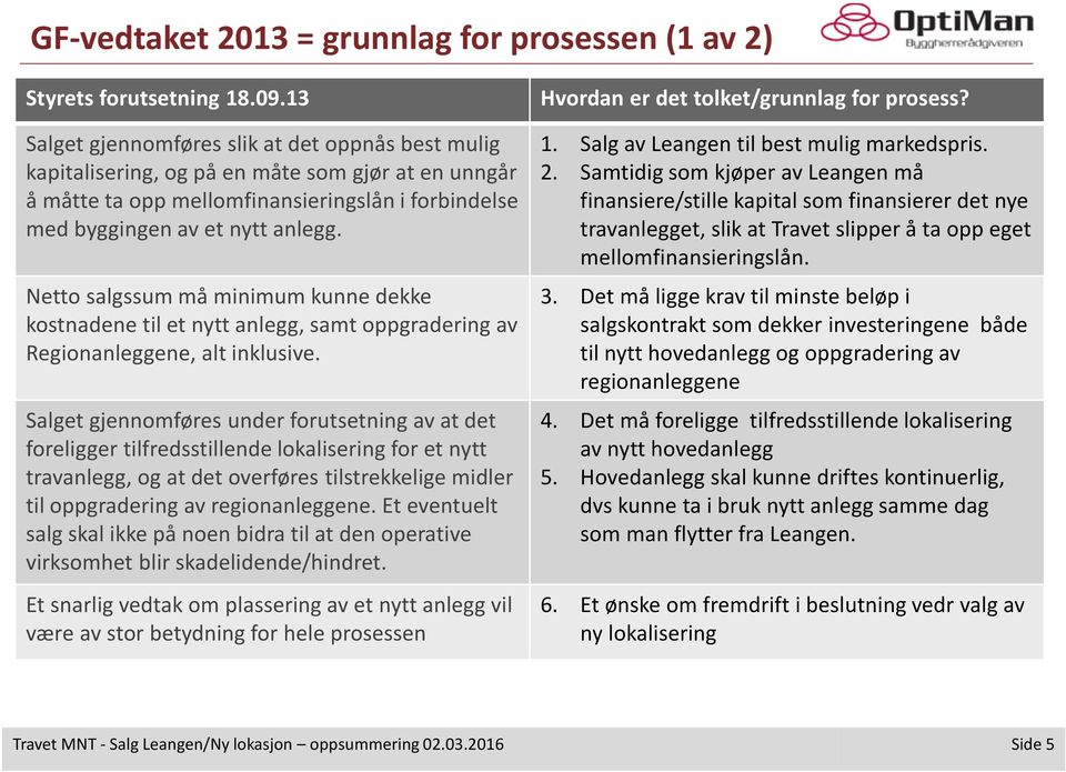 Netto salgssum må minimum kunne dekke kostnadene til et nytt anlegg, samt oppgradering av Regionanleggene, alt inklusive.