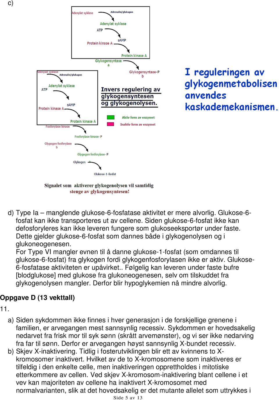 For Type VI mangler evnen til å danne glukose-1-fosfat (som omdannes til glukose-6-fosfat) fra glykogen fordi glykogenfosforylasen ikke er aktiv. Glukose- 6-fosfatase aktiviteten er upåvirket.