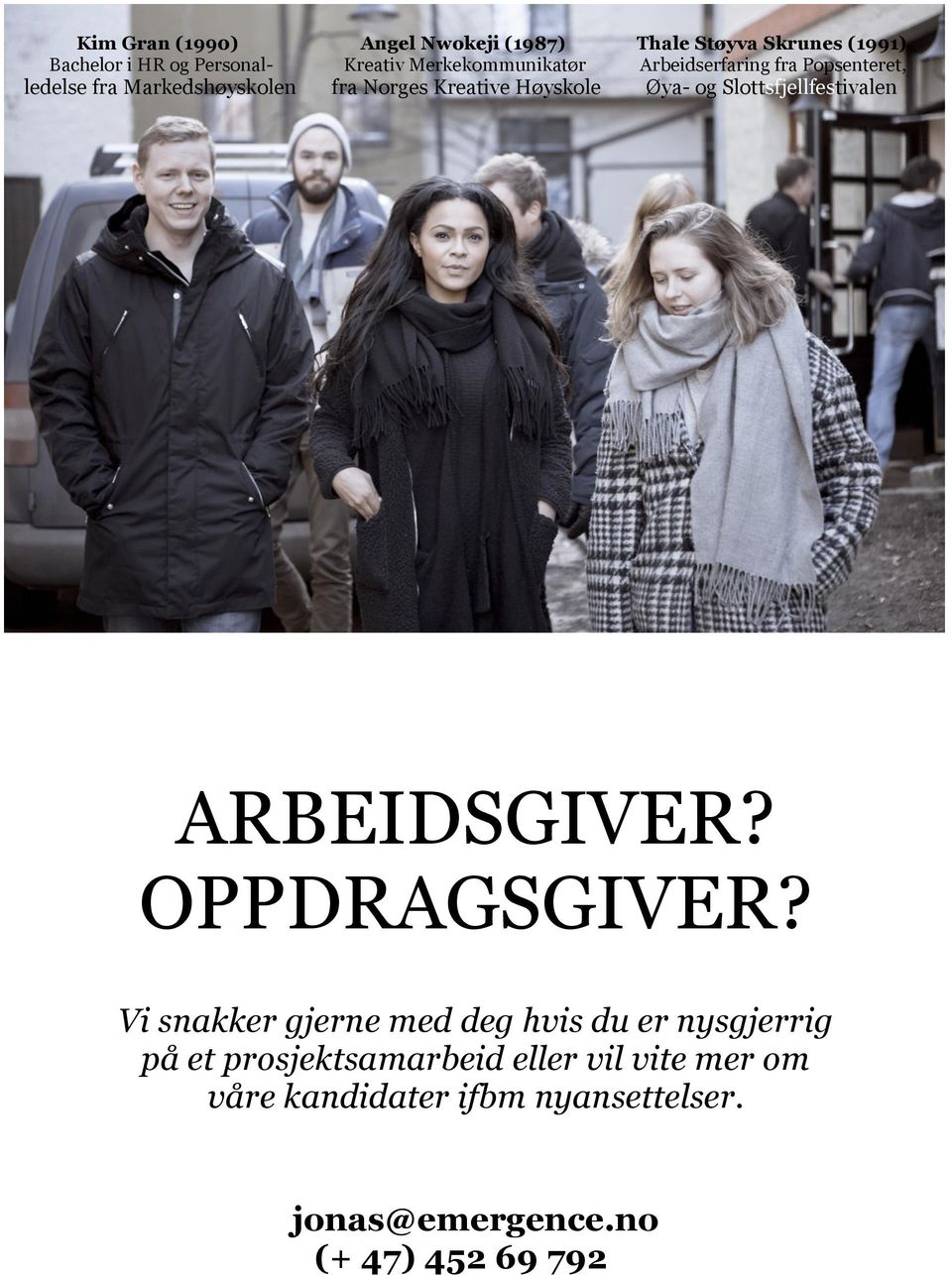 Øya- og Slottsfjellfestivalen ARBEIDSGIVER? OPPDRAGSGIVER?