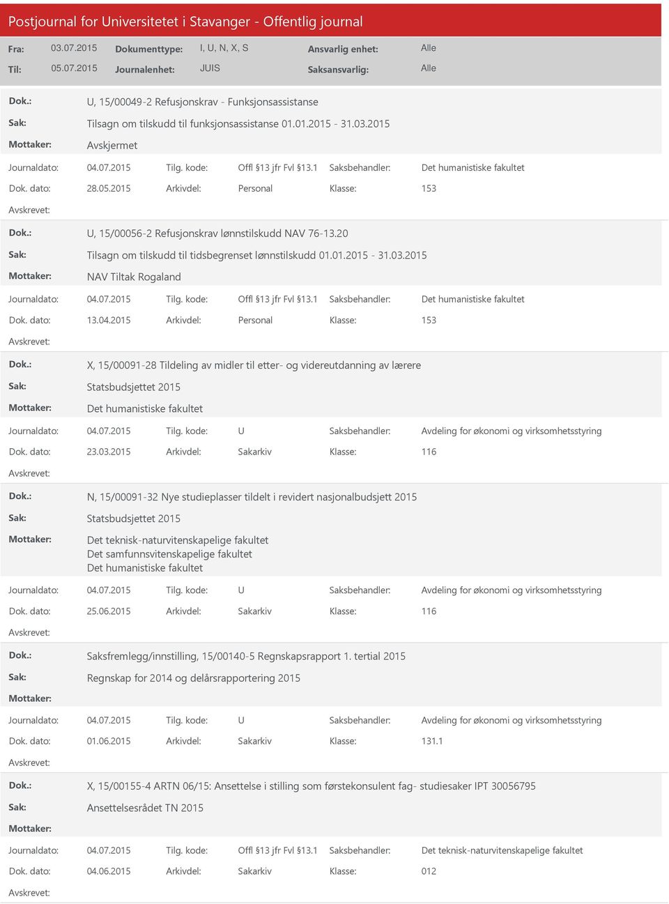 dato: 13.04.2015 Arkivdel: Personal 153 X, 15/00091-28 Tildeling av midler til etter- og videreutdanning av lærere Statsbudsjettet 2015 Avdeling for økonomi og virksomhetsstyring Dok. dato: 23.03.