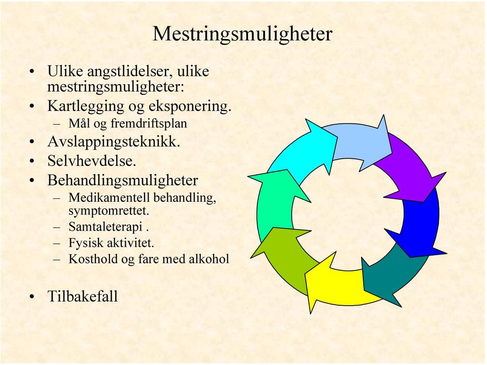 Behandlingsmuligheter Medikamentell behandling, symptomrettet.