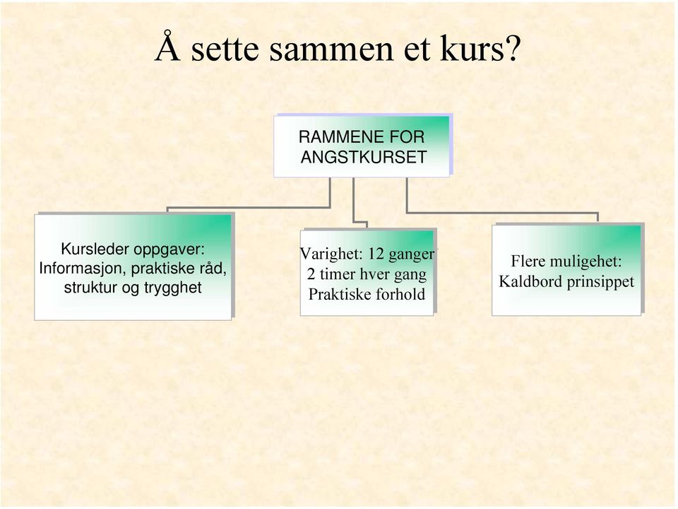 Informasjon, praktiske råd, struktur og trygghet