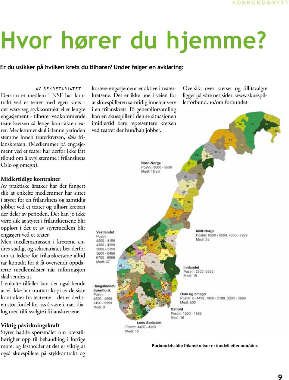 så lenge kontrakten varer. Medlemmet skal i denne perioden stemme innen teaterkretsen, ikke frilanskretsen.