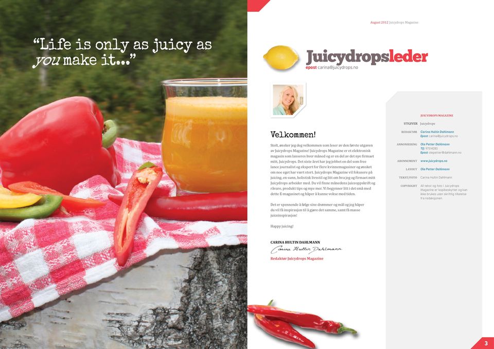 Juicydrops Magazine er et elektronisk magasin som lanseres hver måned og er en del av det nye firmaet mitt, Juicydrops.