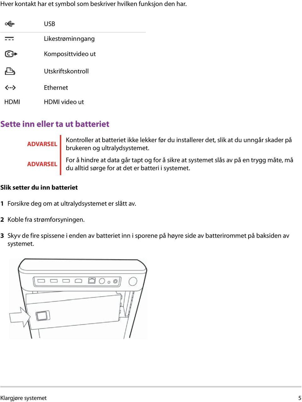 du installerer det, slik at du unngår skader på brukeren og ultralydsystemet.