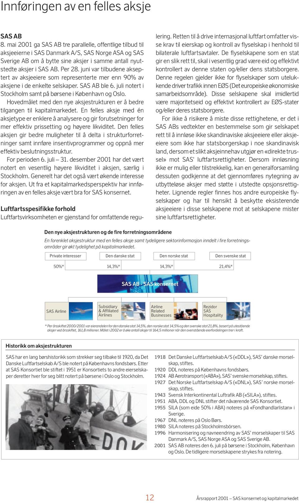 juni var tilbudene akseptert av aksjeeiere som representerte mer enn 90% av aksjene i de enkelte selskaper. SAS AB ble 6. juli notert i Stockholm samt på børsene i København og Oslo.