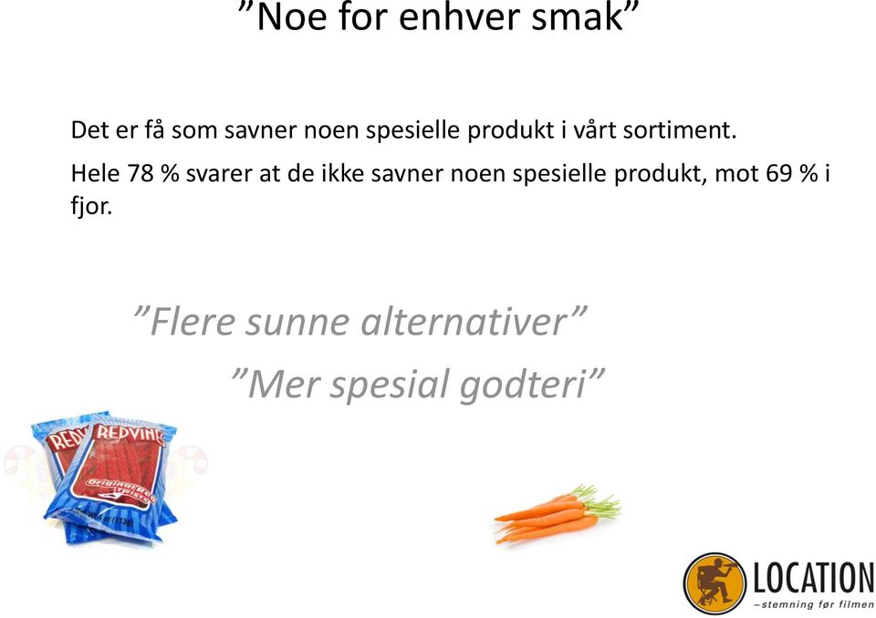 Hele 78 % svarer at de ikke savner noen spesielle