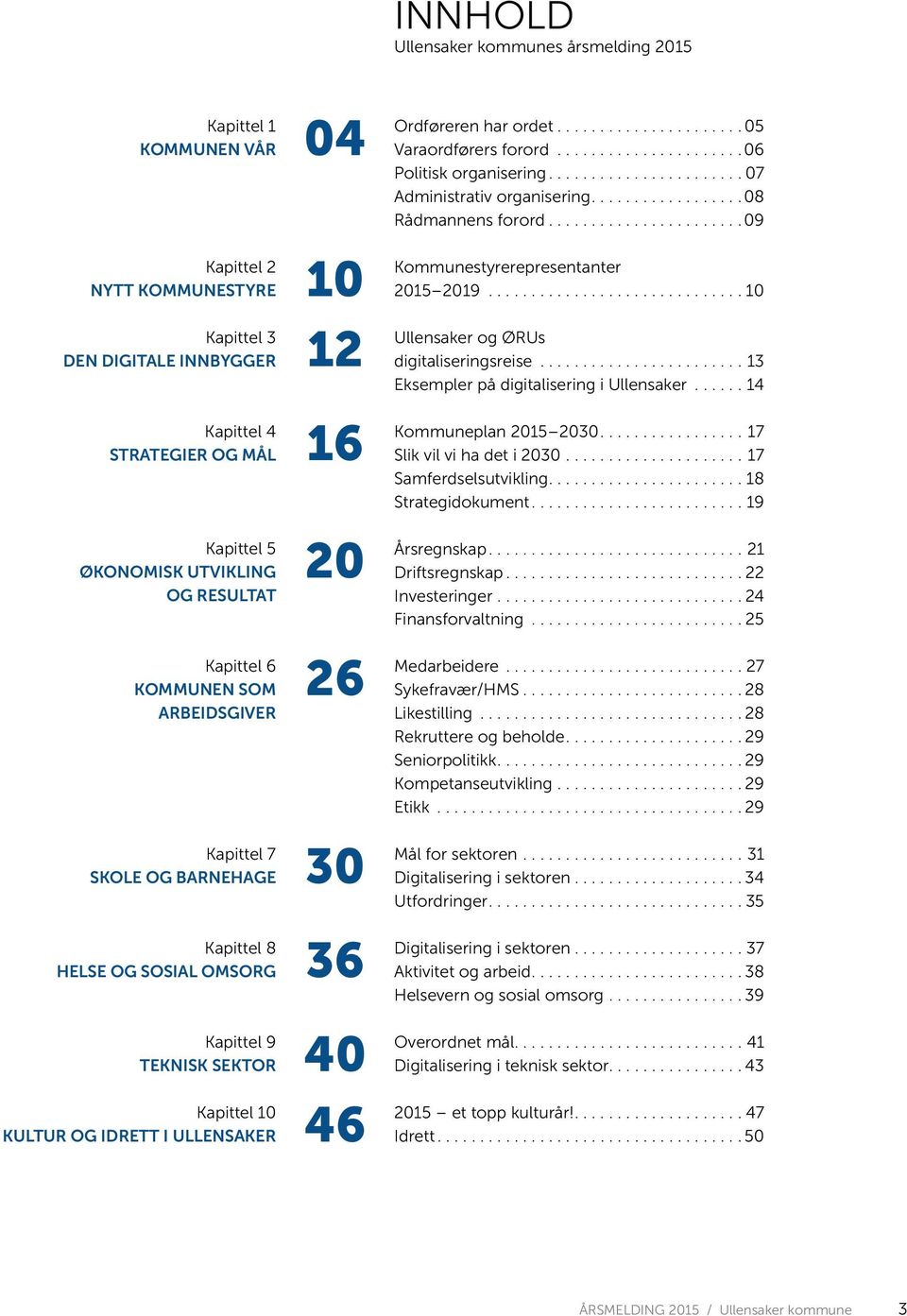 36 40 46 Ordføreren har ordet...................... 05 Varaordførers forord......................06 Politisk organisering....................... 07 Administrativ organisering..................08 Rådmannens forord.