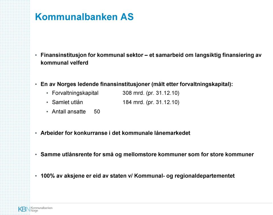 10) Samlet utlån 184 mrd. (pr. 31.12.