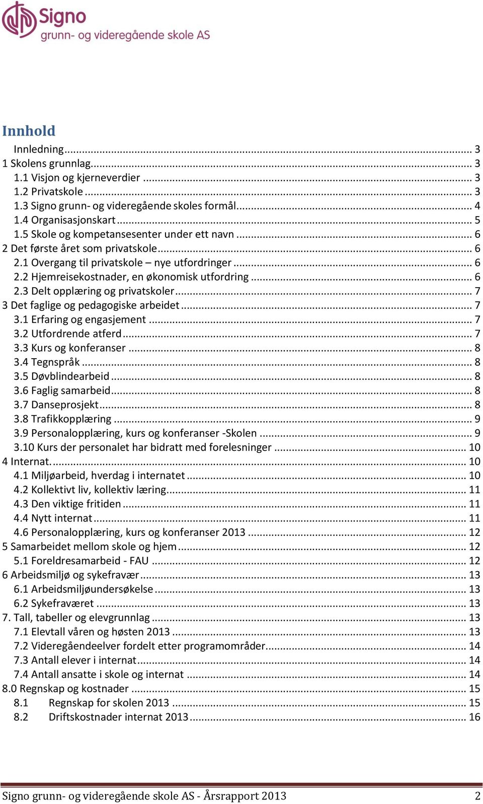 .. 7 3 Det faglige og pedagogiske arbeidet... 7 3.1 Erfaring og engasjement... 7 3.2 Utfordrende atferd... 7 3.3 Kurs og konferanser... 8 3.4 Tegnspråk... 8 3.5 Døvblindearbeid... 8 3.6 Faglig samarbeid.