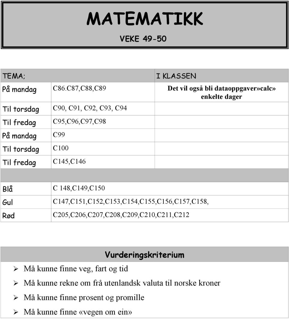 C91, C92, C93, C94 C95,C96,C97,C98 C99 C100 C145,C146 Blå Gul Rød C 148,C149,C150