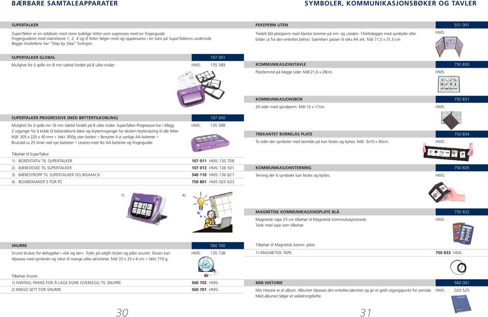 Tredelt blå plastperm med blanke lommer på inn- og utsiden. Tilrettelegges med symboler eller bilder ut fra den enkeltes behov. Størrelsen passer til seks A4 ark.